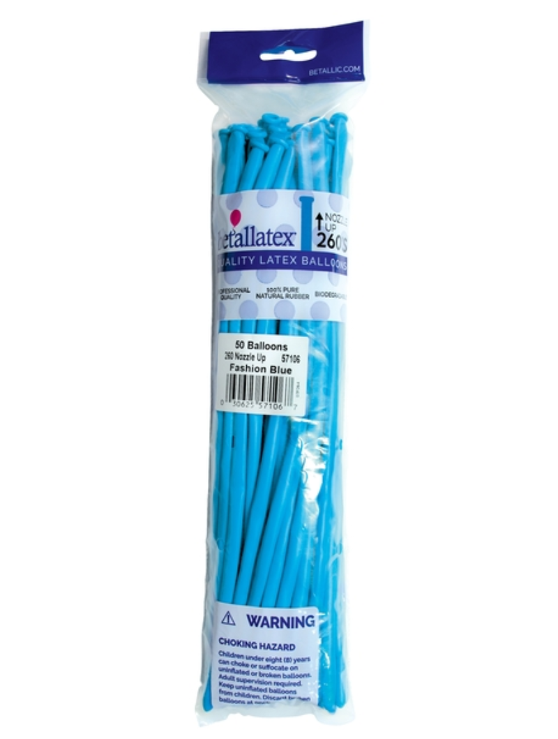 260 Nozzle Up Sempertex Fashion Blue Twisting - Entertainer Latex Balloons | 50 Count