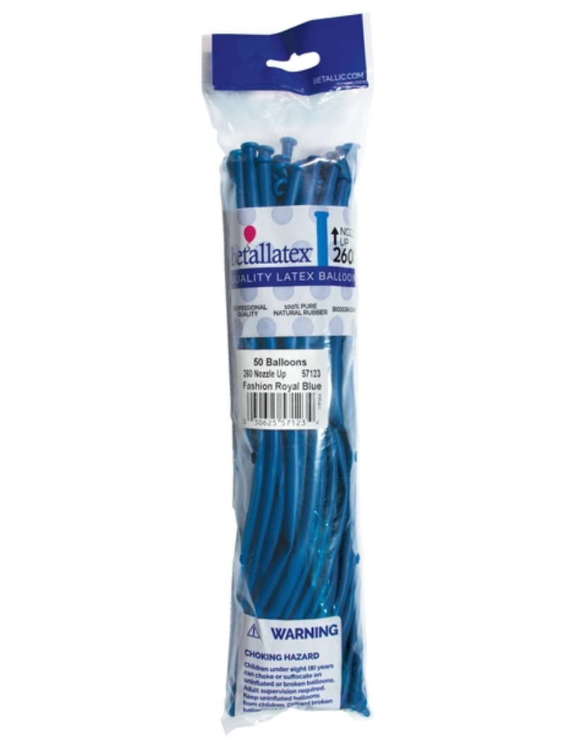 260 Nozzle Up Sempertex Fashion Royal Blue Twisting - Entertainer Latex Balloons | 50 Count