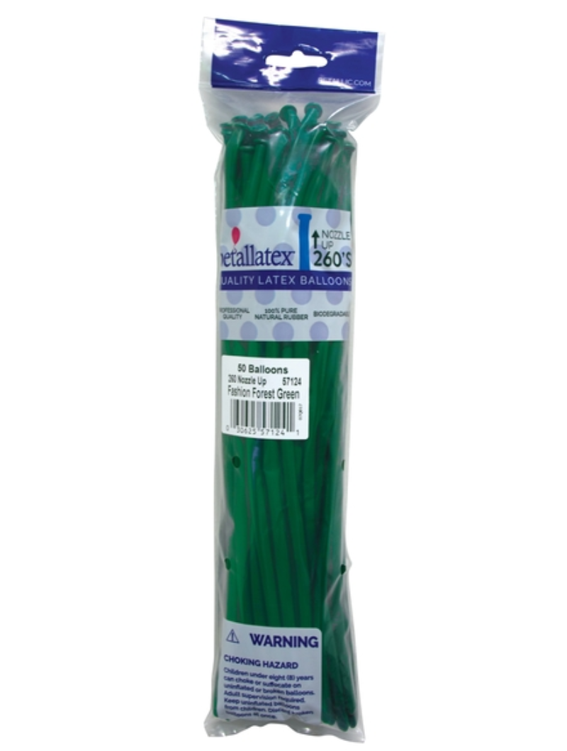 260 Nozzle Up Sempertex Fashion Forest Green Twisting - Entertainer Latex Balloons | 50 Count