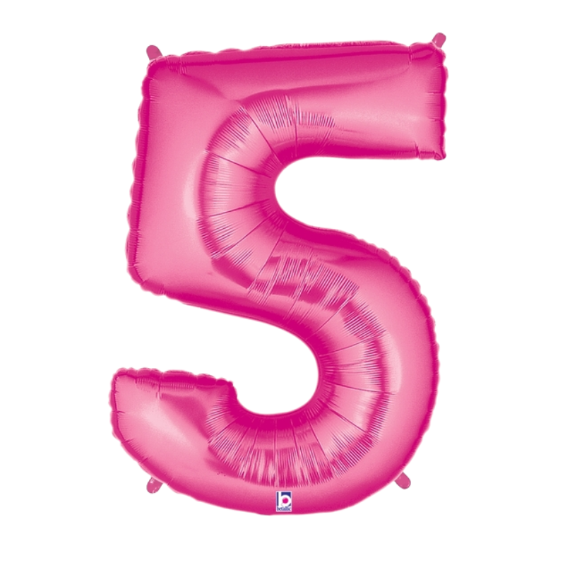 34" Betallic Hot Pink Number Megaloons Foil Balloon | Numbers 0-9