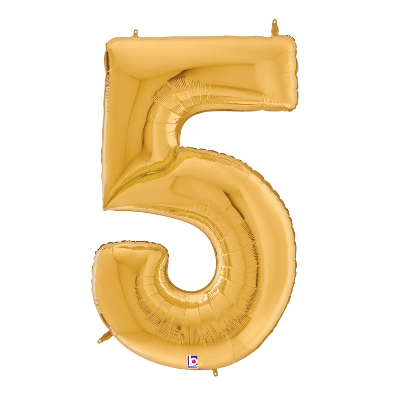 Gigaloons dorados de 53" - Globos con números de aluminio | Números 0-9