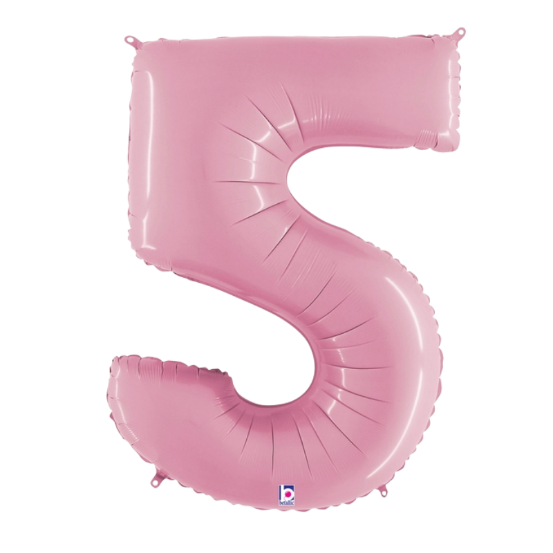 34" Betallic Pastel Pink Number Megaloons Foil Balloon | Numbers 0-9