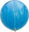 30" Qualatex Blue SuperAgate Latex Balloons | 2 Count