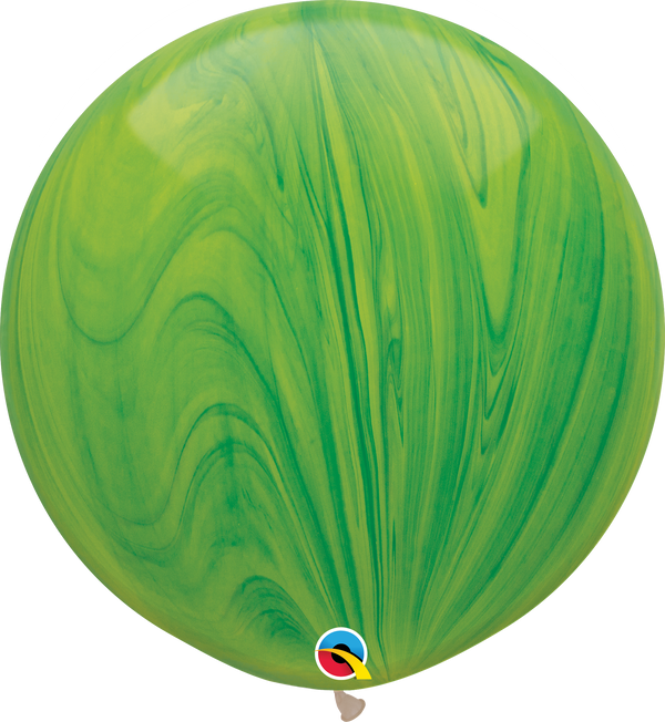 30" Qualatex Green SuperAgate Latex Balloons | 2 Count