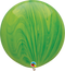30" Qualatex Green SuperAgate Latex Balloons | 2 Count