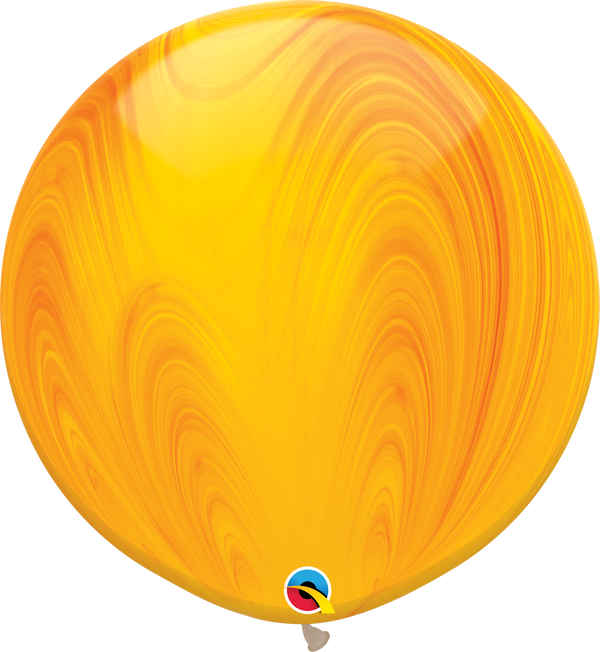 30" Qualatex Yellow & Orange SuperAgate Latex Balloons | 2 Count
