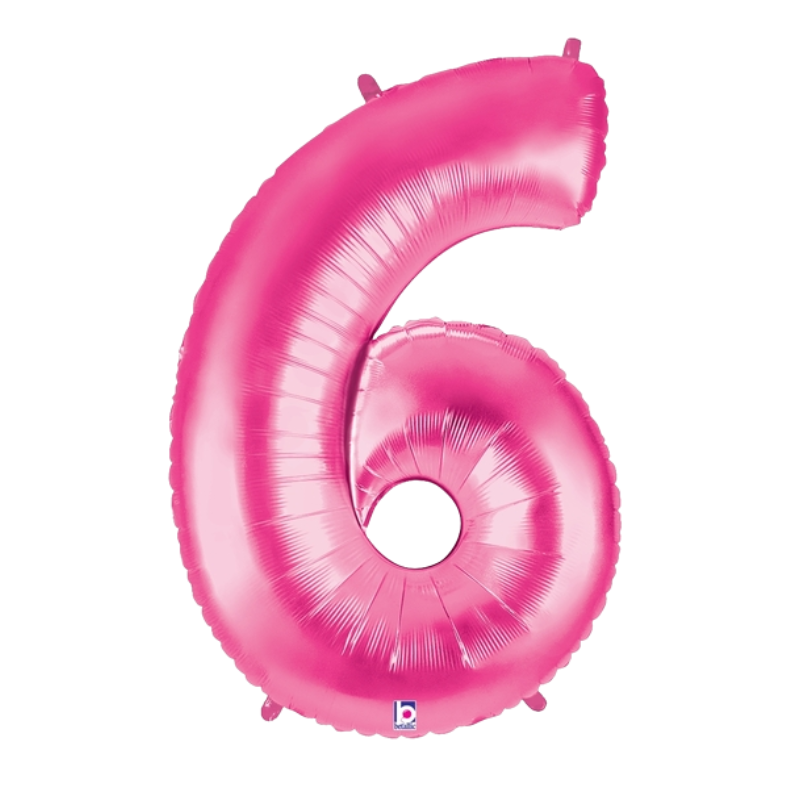 34" Betallic Hot Pink Number Megaloons Foil Balloon | Numbers 0-9
