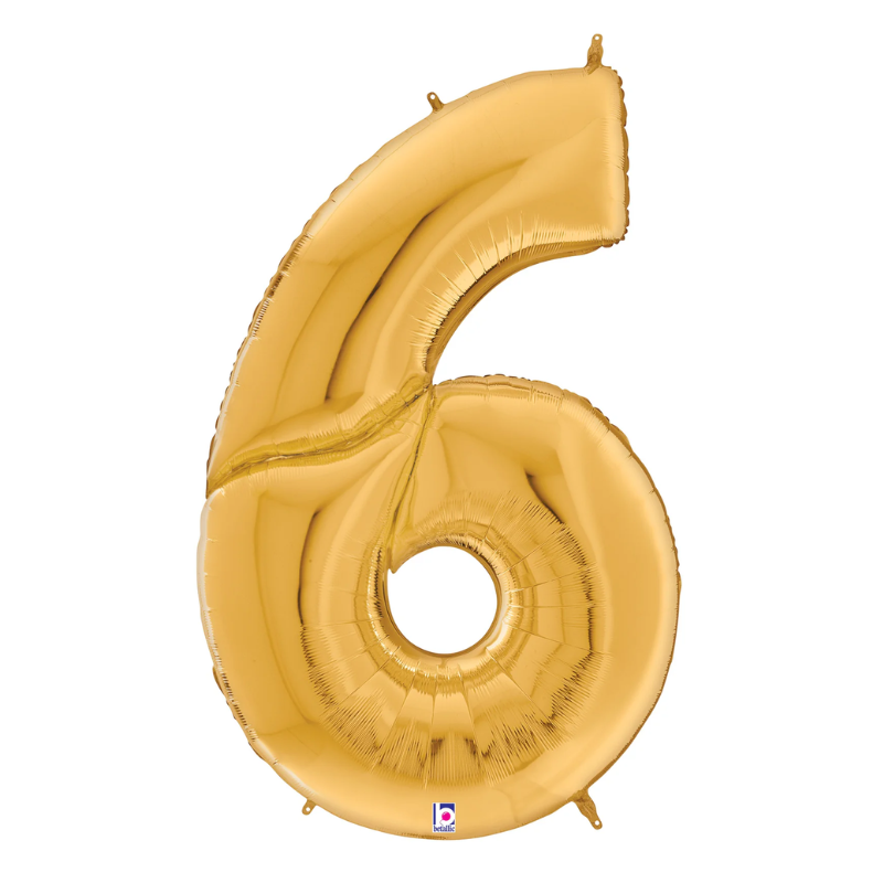 Gigaloons dorados de 53" - Globos con números de aluminio | Números 0-9