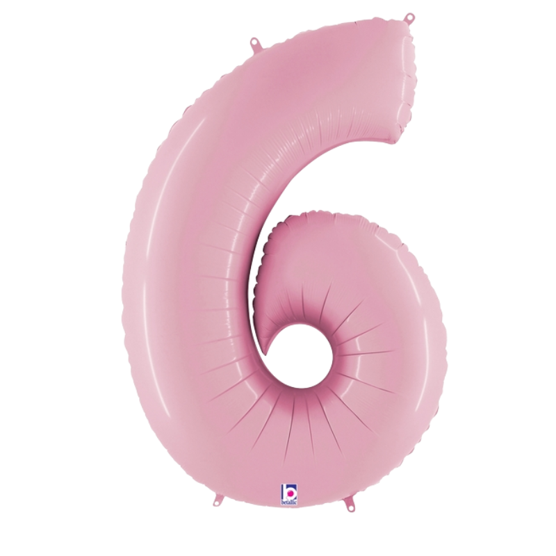 34" Betallic Pastel Pink Number Megaloons Foil Balloon | Numbers 0-9