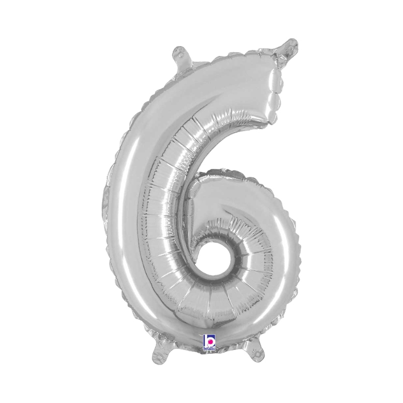 7" | 14" | Globos plateados con números de 34" | 40" - Números 0-9 | 3 tamaños disponibles