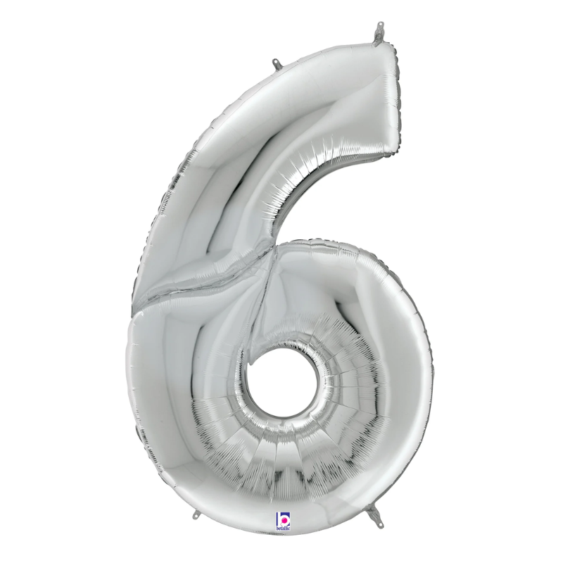 53" Betallic Silver Number Gigaloons Foil Balloon | Numbers 0-9 - Four Feet Tall!