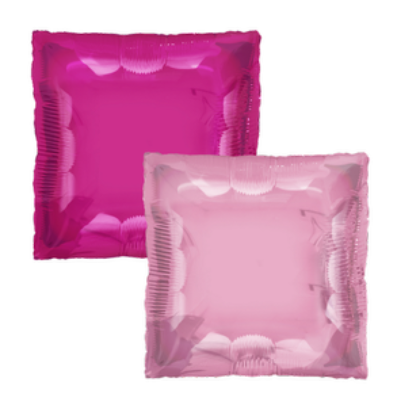 24" Etc. Tuftex Squared Pink & Hot Pink - 2 sided Square Foil Balloon | 1 Count