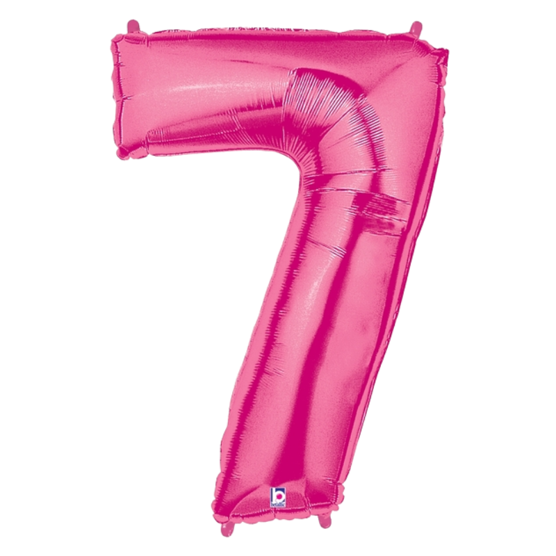 34" Betallic Hot Pink Number Megaloons Foil Balloon | Numbers 0-9