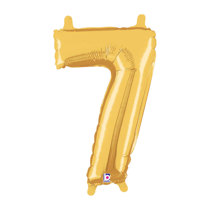 14" Betallic Gold Number Megaloon Air-Fill Foil Balloon | Numbers 0-9