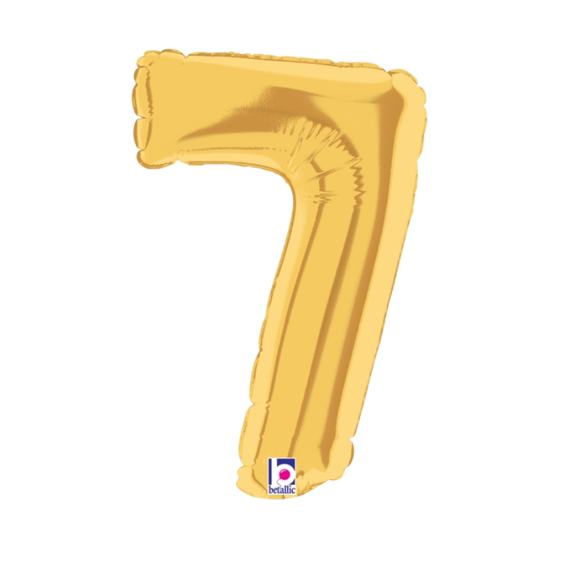 7" Betallic Gold Number Megaloons Foil Air-Fill Balloon | Numbers 0-9