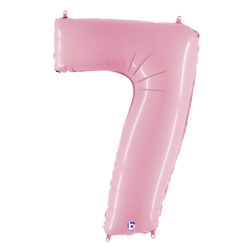 34" Betallic Pastel Pink Number Megaloons Foil Balloon | Numbers 0-9