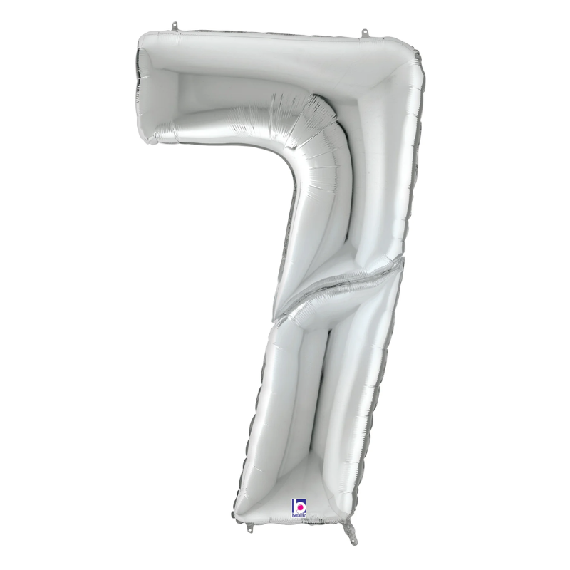 53" Betallic Silver Number Gigaloons Foil Balloon | Numbers 0-9 - Four Feet Tall!
