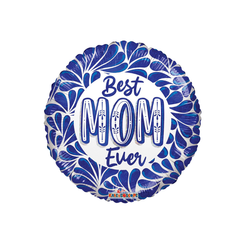 9" Best Mom Ceramic Holographic Airfill Foil Balloon (P11) | Buy 5 Or More Save 20%