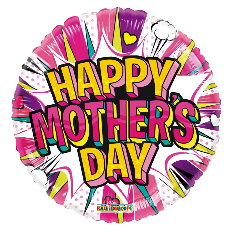 18" Happy Mother's Day Comic Non Foil Balloon (P7) | Buy 5 Or More Save 20%