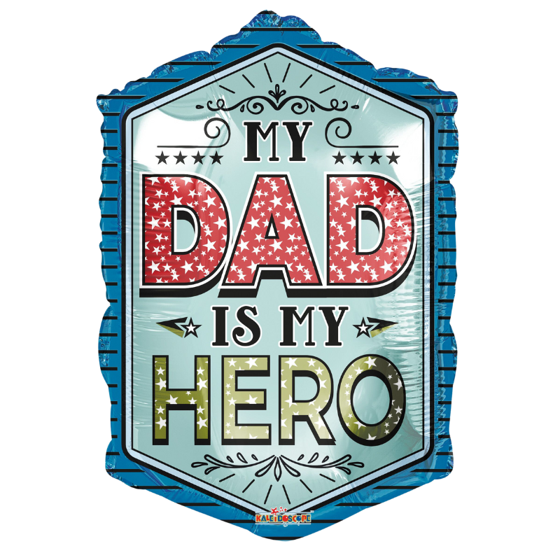 28" My Dad Is My Hero Foil Balloon - 5 count (P25)