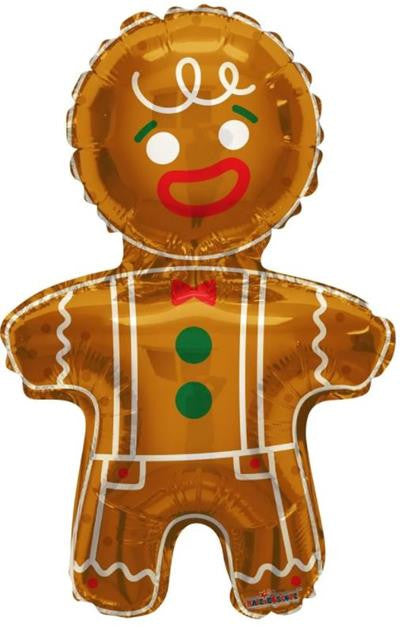 36" Gingerbread Man Christmas Foil Balloon 5 count (P26)