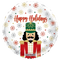 18" Happy Holidays Nutcracker Foil Balloon (P22) | Buy 5 Or More Save 20%