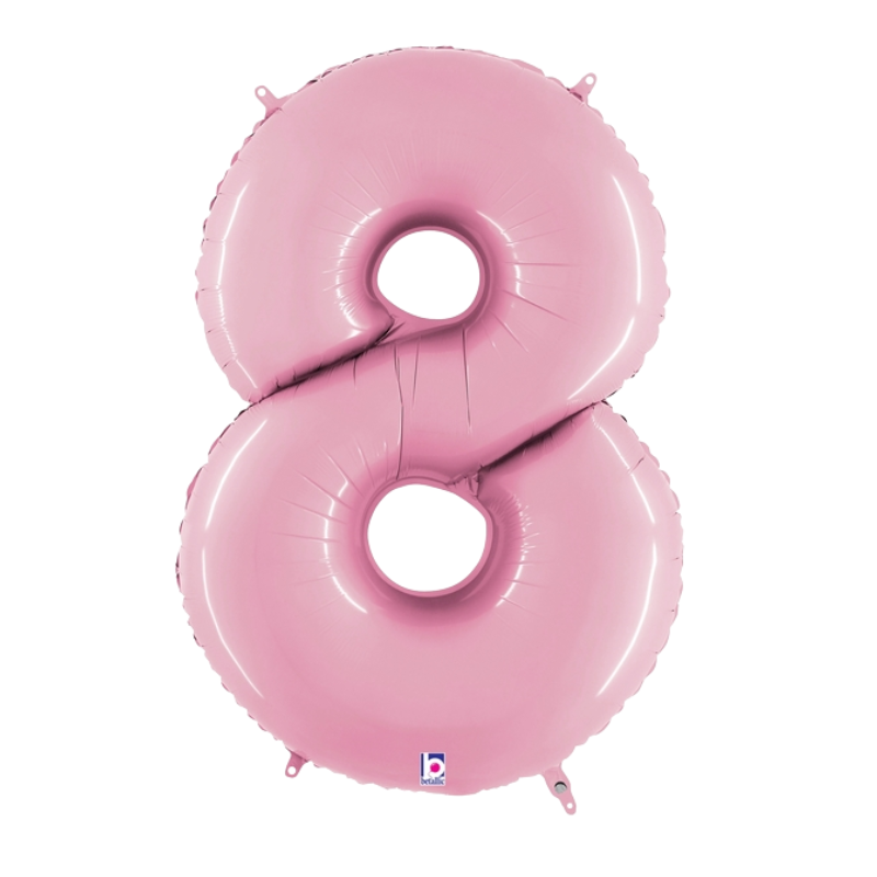 34" Betallic Pastel Pink Number Megaloons Foil Balloon | Numbers 0-9