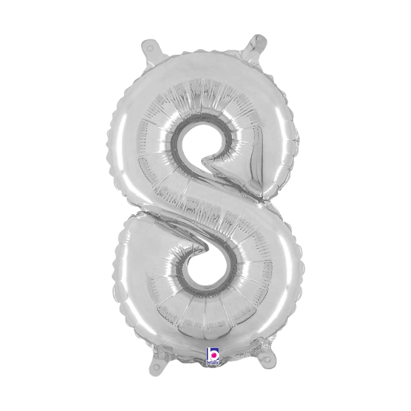 7" | 14" | Globos plateados con números de 34" | 40" - Números 0-9 | 3 tamaños disponibles