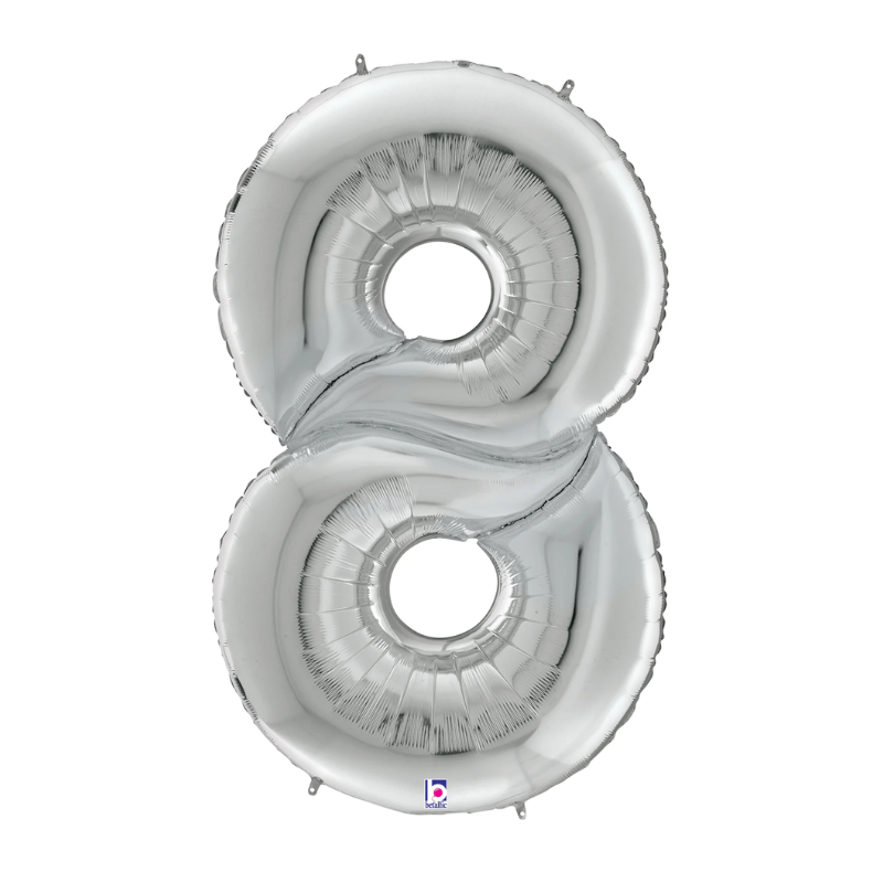 53" Betallic Silver Number Gigaloons Foil Balloon | Numbers 0-9 - Four Feet Tall!
