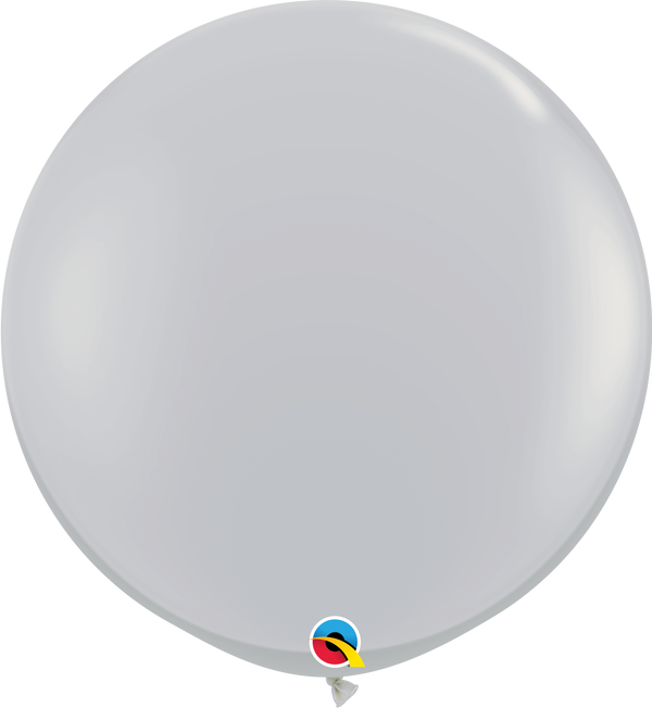 36" Qualatex Fashion Gray Latex Balloons - 3 Foot Giant | 2 Count