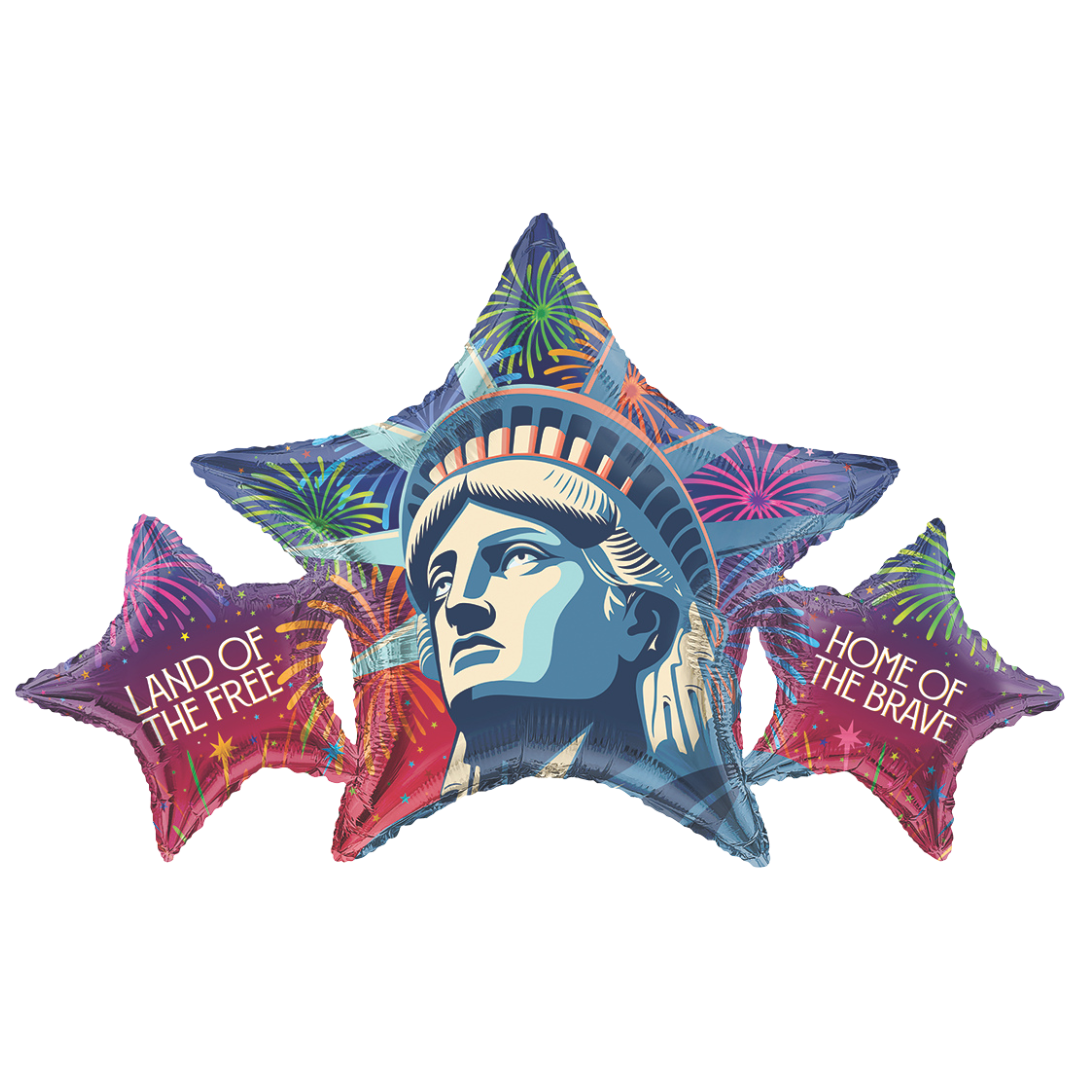 36" NovaLoons Patriotic 250 Years Lady Liberty Foil Balloon - 2 Sided Print