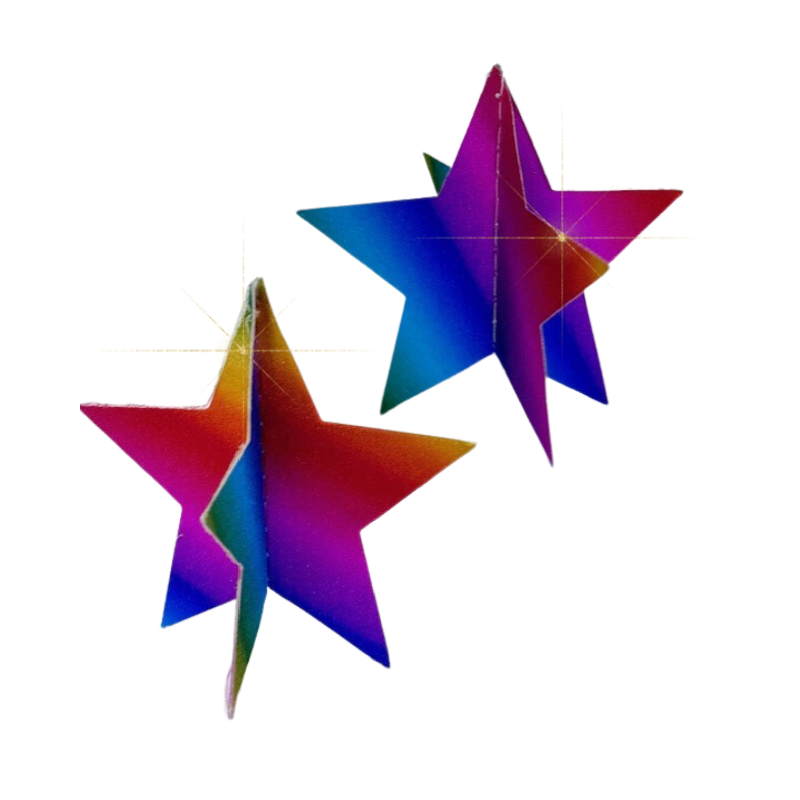 6' Multi Color Diamond Mini Star Garland - Balloon Tassel | 1 Count