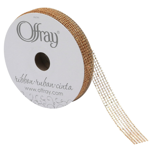 #3 Offray Showtime Glitter Ribbon -5/8" Wide x 25 Yards Long | 1 Spool