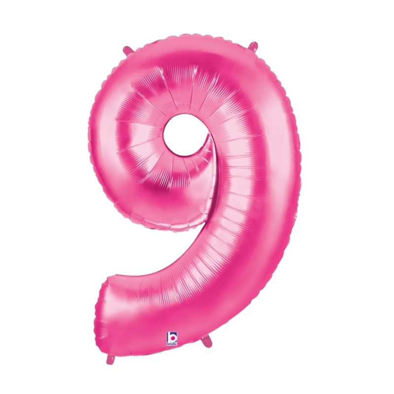 34" Betallic Hot Pink Number Megaloons Foil Balloon | Numbers 0-9