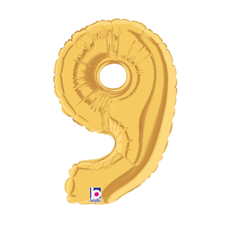 7" Betallic Gold Number Megaloons Foil Air-Fill Balloon | Numbers 0-9