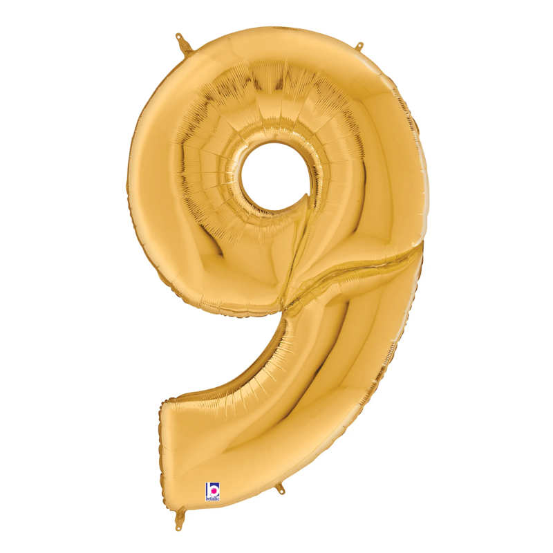 Gigaloons dorados de 53" - Globos con números de aluminio | Números 0-9