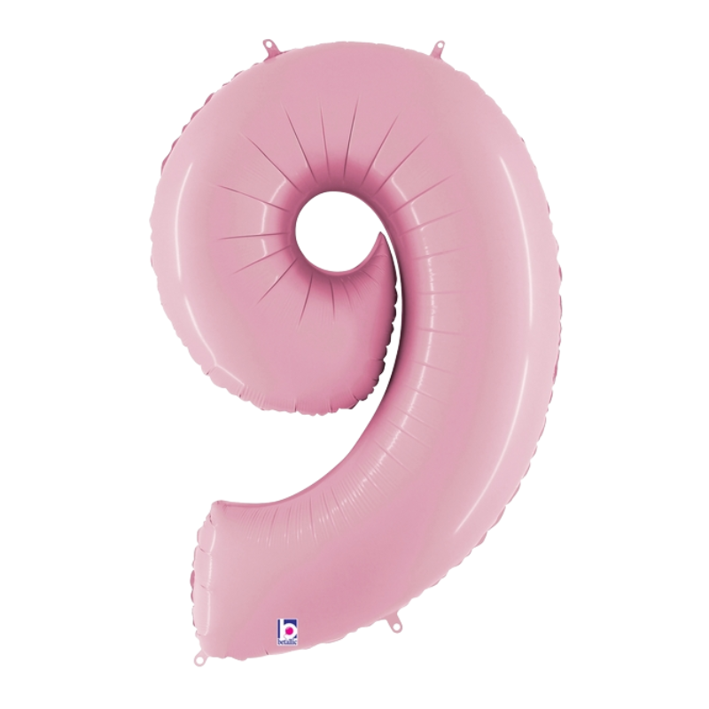 34" Betallic Pastel Pink Number Megaloons Foil Balloon | Numbers 0-9