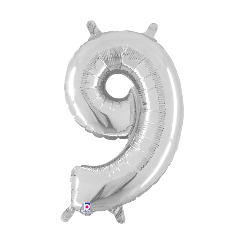 7" | 14" | Globos plateados con números de 34" | 40" - Números 0-9 | 3 tamaños disponibles