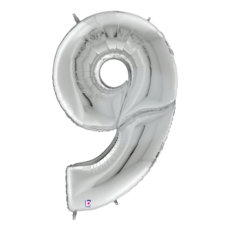 53" Betallic Silver Number Gigaloons Foil Balloon | Numbers 0-9 - Four Feet Tall!