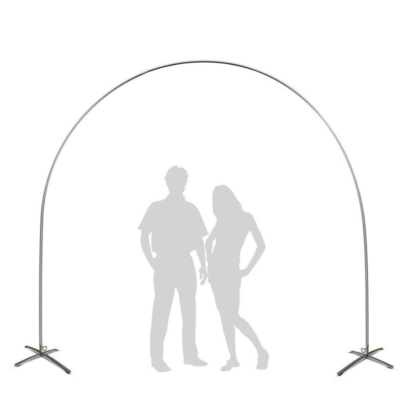 30' Silver Rainbow Aluminum Snap & Click Balloon Arch Frame | Light Weight, Easy To Transport!