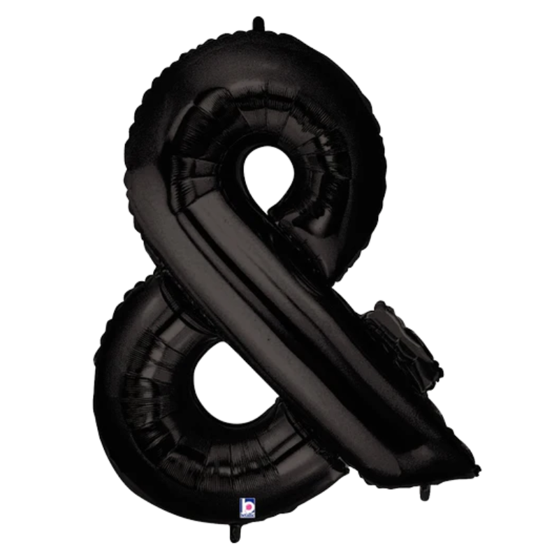 34" Betallic Black Letter Megaloons Foil Balloon | Letters A - Z