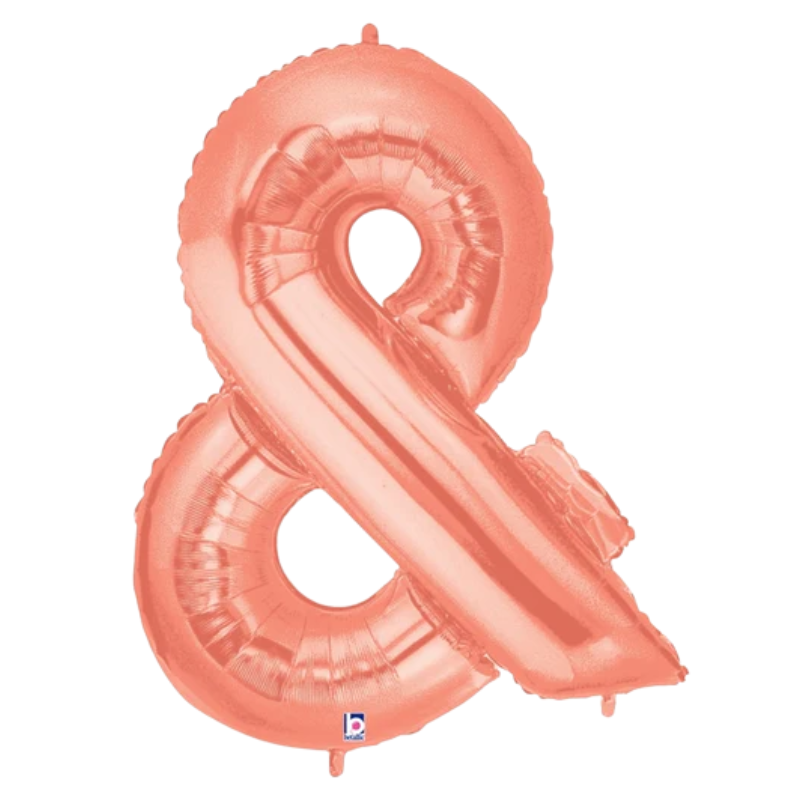 34" Betallic Rose Gold Letter Megaloons Foil Balloon | Letters A-Z