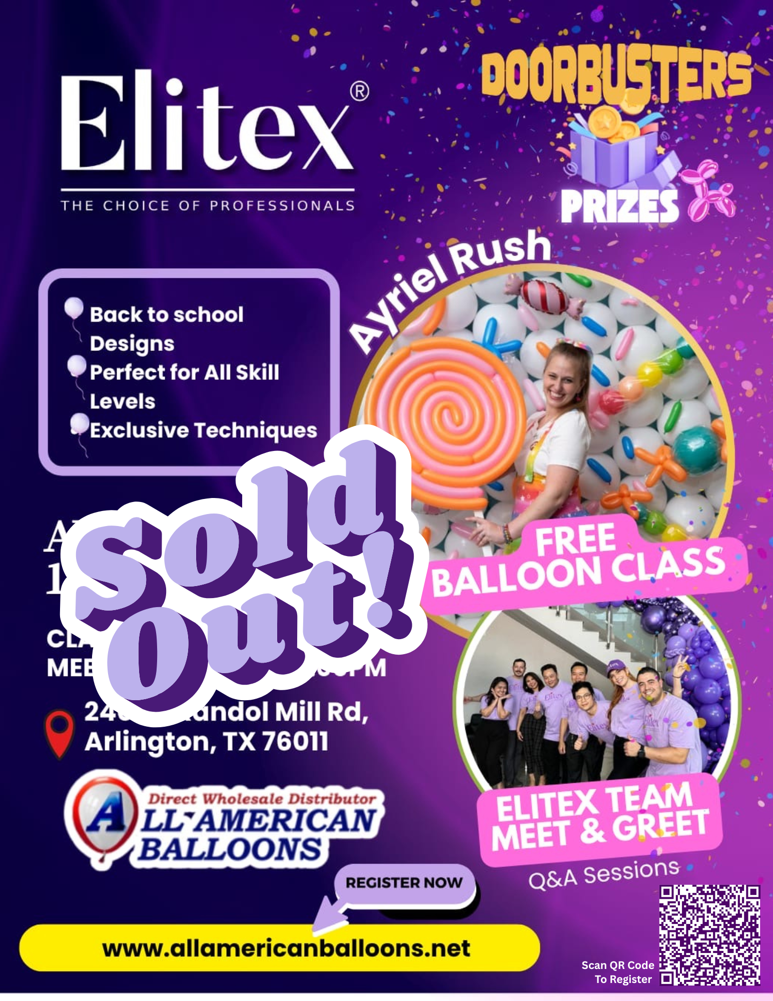 Elitex Education - Back To School Balloon Class With Ayriel Rush | 8/13/25 - 10am-1pm - Free