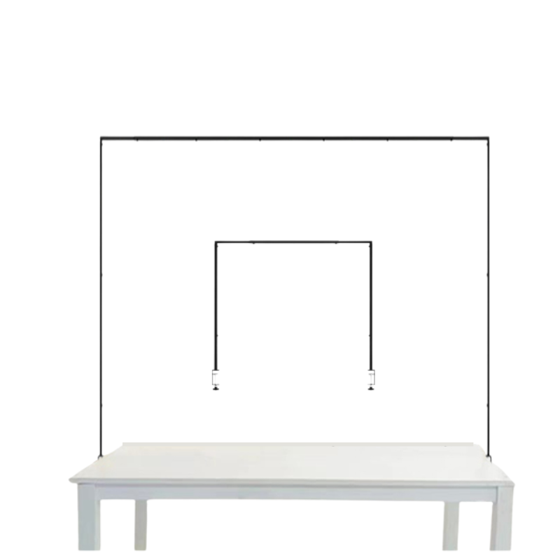 8' Borosino Black Adjustable Iron Table Frame