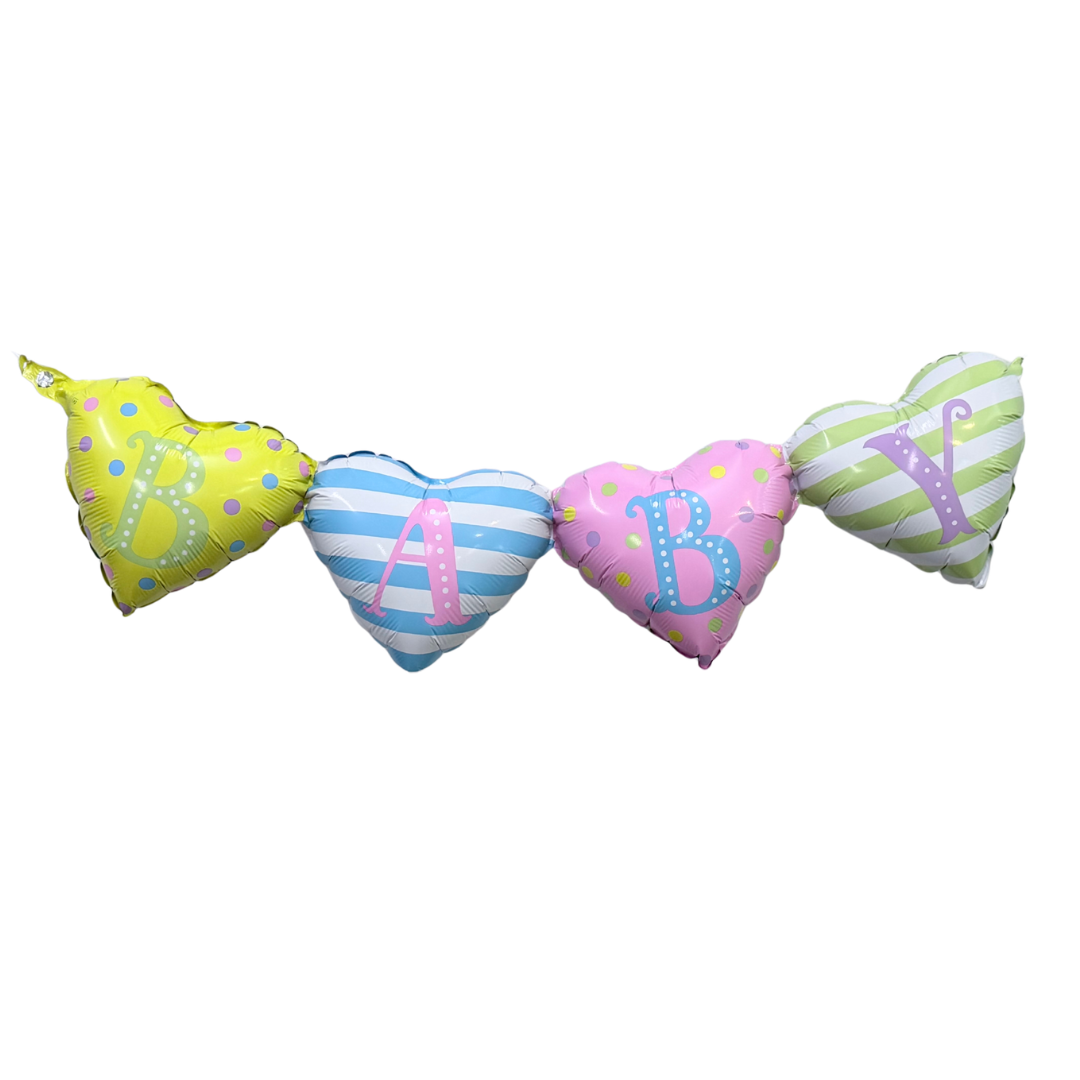 37" Betallic Baby" Bunting Garland Air-Fill Foil Balloon