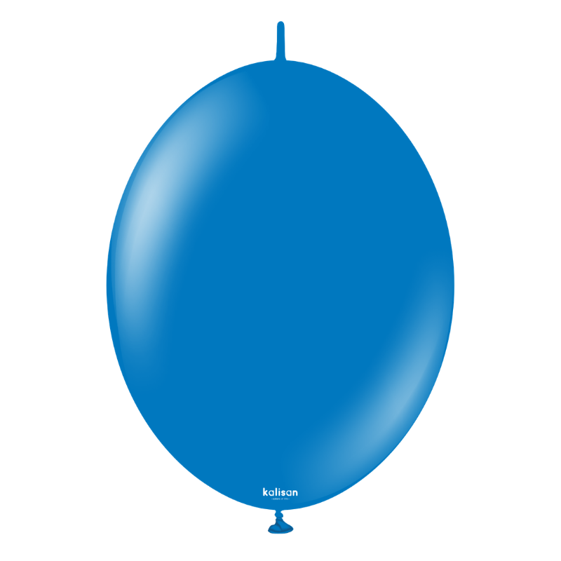 6" Kalisan Standard Blue K-Link Latex Linking Balloons | 50 Count