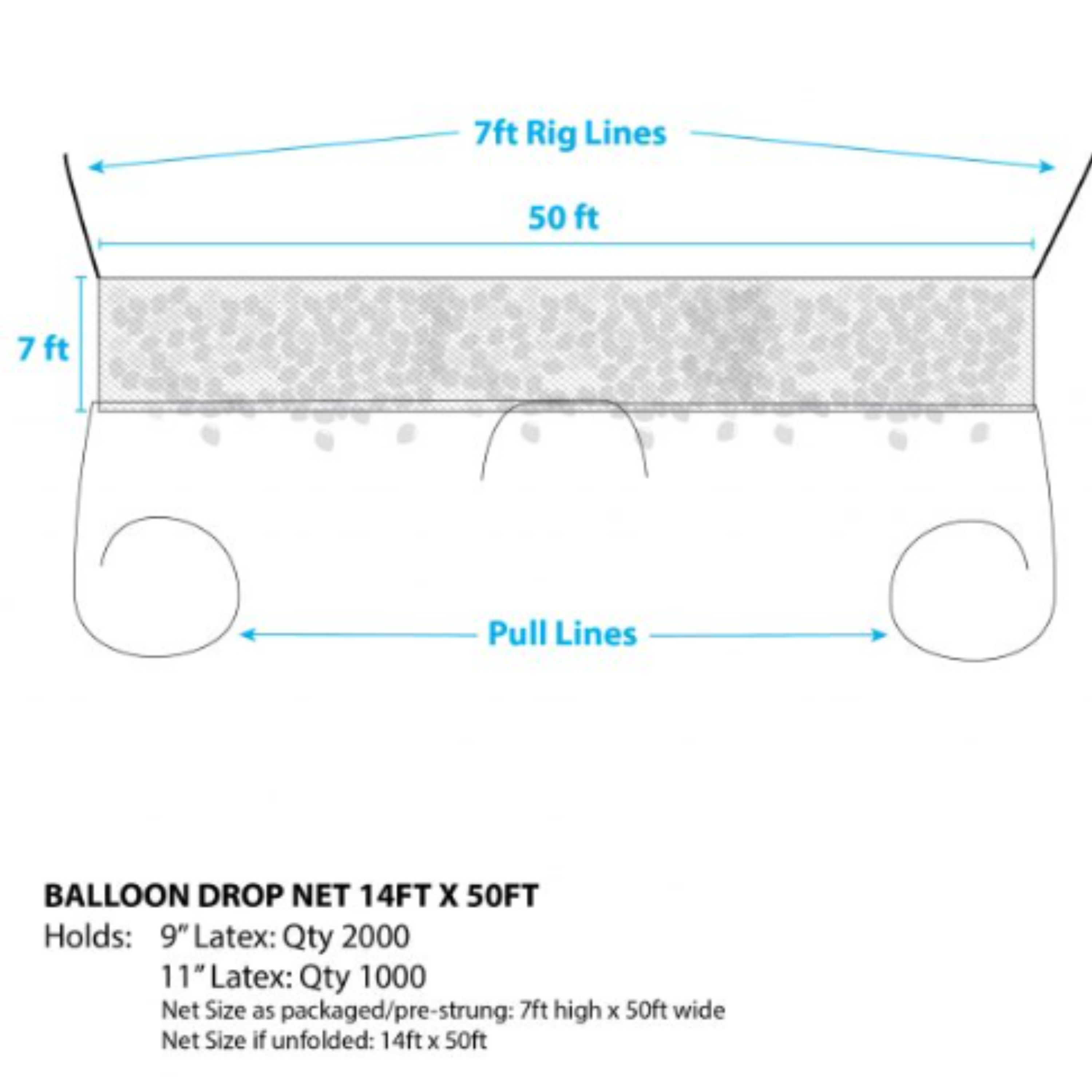 Build-A-Net Balloon Drop Net | Build Your Own Drop Net! - 2 Sizes!