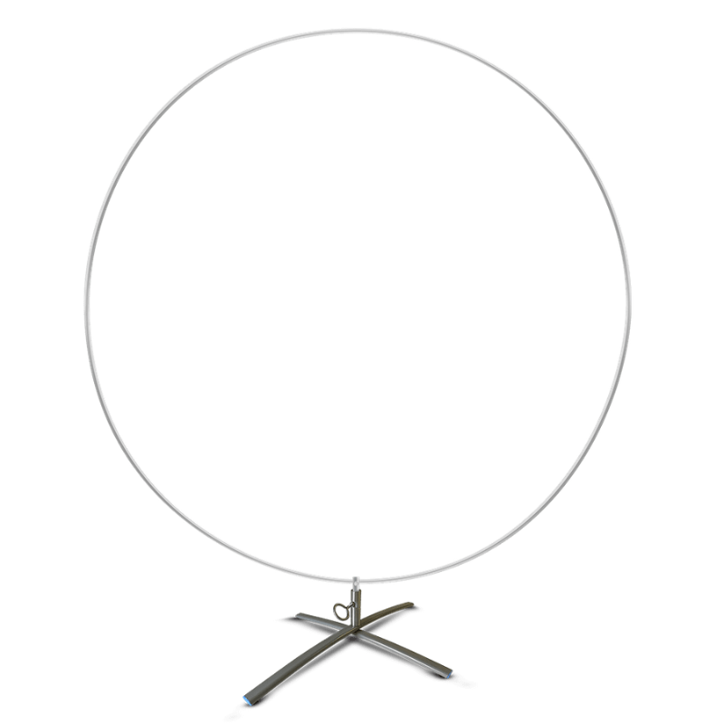 7' Silver Rainbow Circle Hoop Aluminum Snap & Click Balloon Frame
