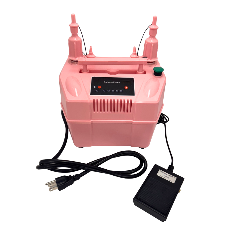 Pink CD-618 Quantitative Electric Balloon Inflator | Includes Digital Sizer & Foot Pedal!