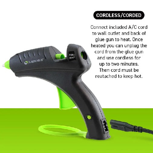 Surebonder 40 Watt Cordless/ Corded Dual Temp Full Size Glue Gun | 1 Count